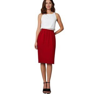 MOA Red Pencil Pull-on Elastic Waist Skirt Size S